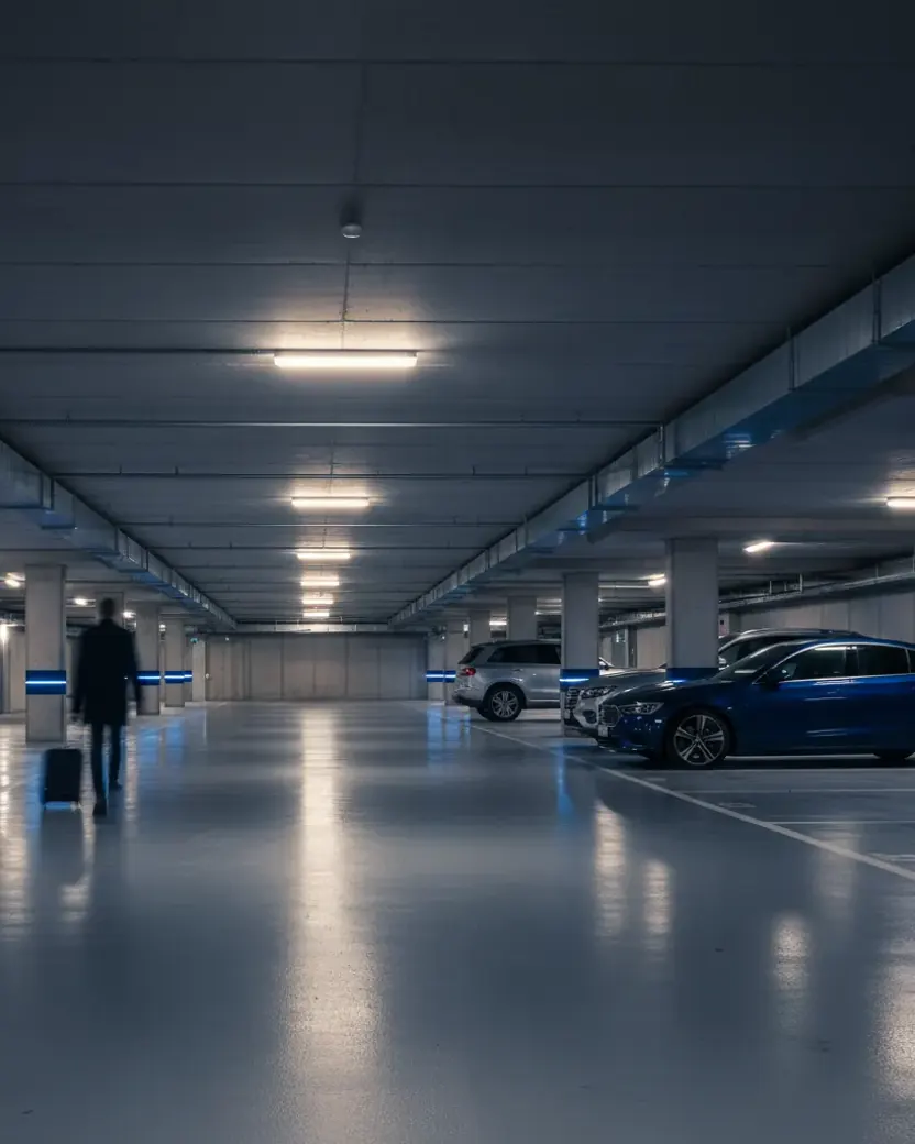 Parking moderno y vigilado para viajeros